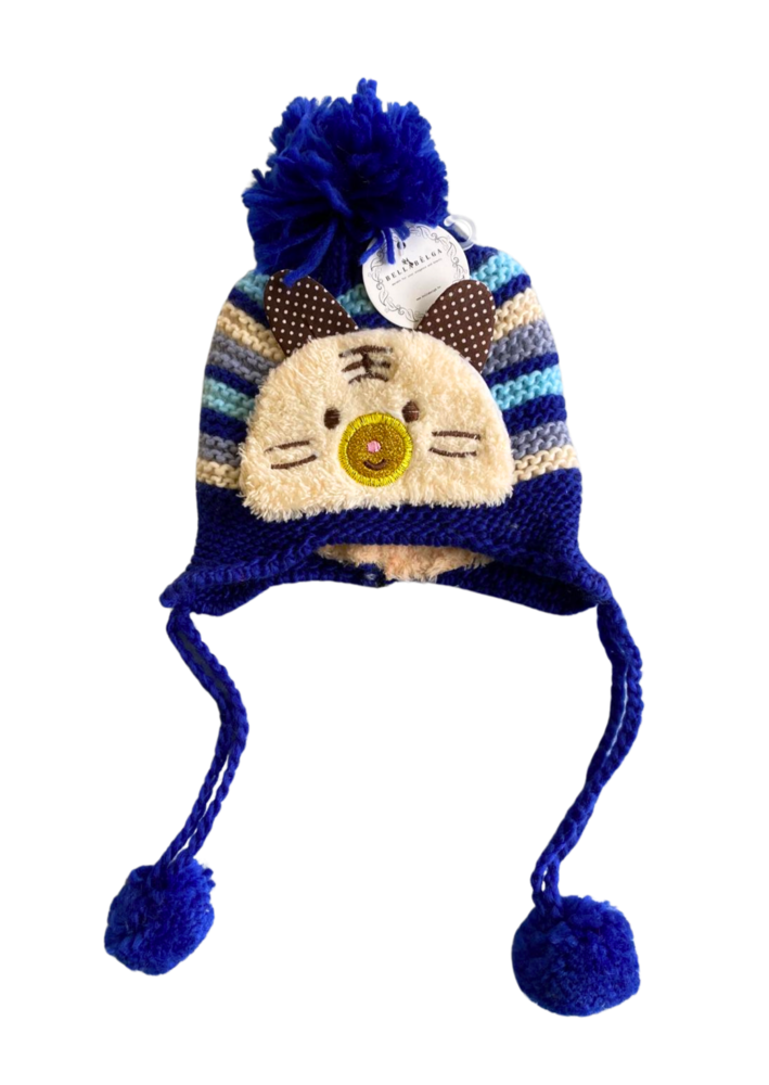 BellaBelga - Belgisch merk Bonnet enfant Stretch - Visage de chien/chat - 6 couleurs mélangées BellaBelga - Belgisch merk Bonnet enfant Stretch - Visage de chien/chat - 6 couleurs mélangées