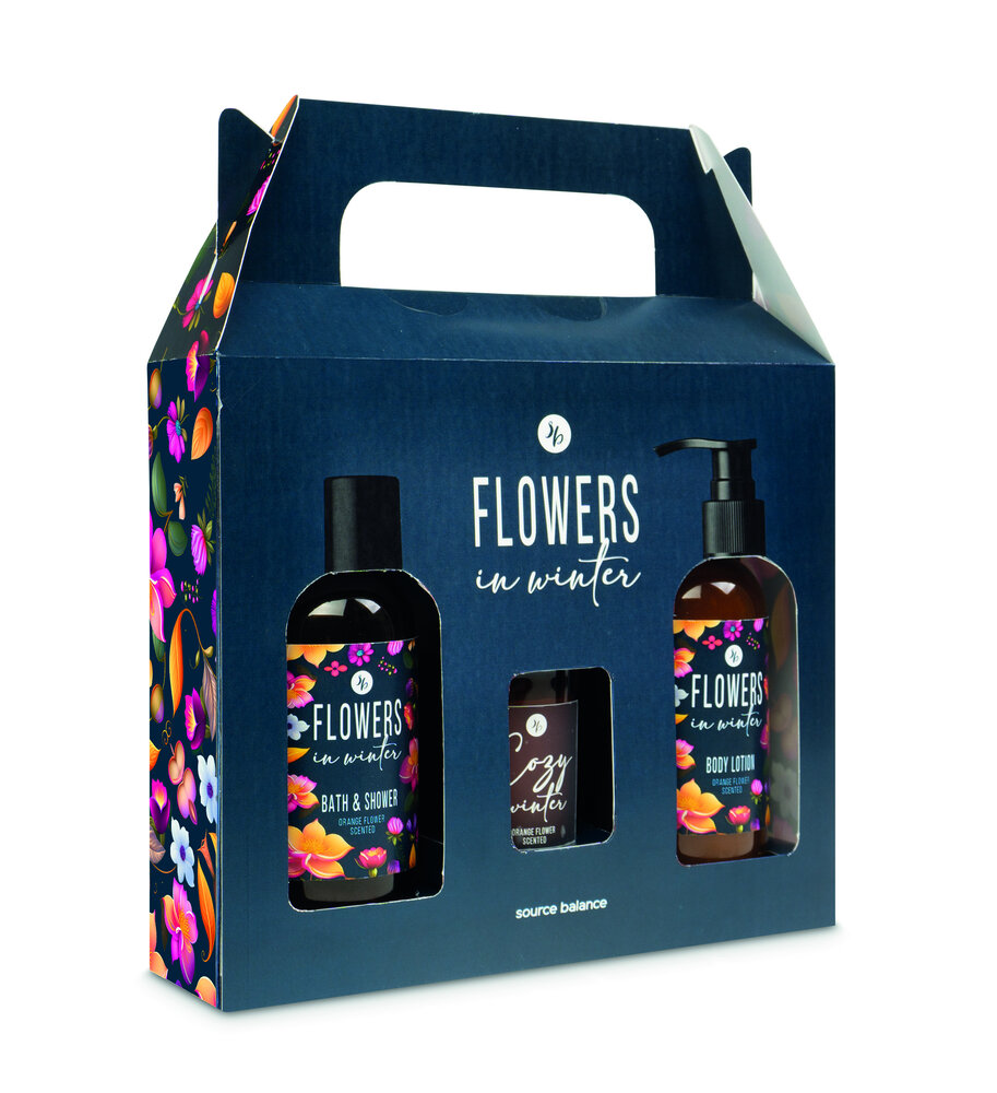 Flowers in Winter geschenkset groot met handgreep Flowers in Winter geschenkset groot met handgreep