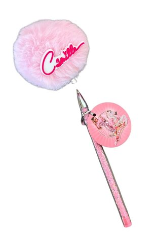 Camille Dhont Display of 12 Camille Ballpoint Pens with Pompon Pink Camille Dhont Display of 12 Camille Ballpoint Pens with Pompon Pink