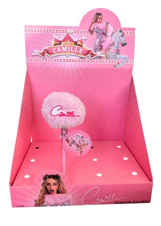 Camille Dhont Display van 12 stuks Camille Balpen met pompon Roze