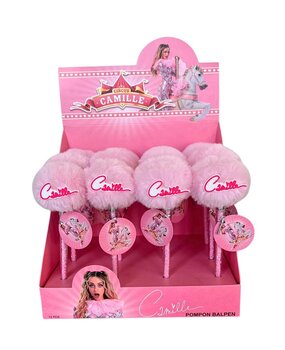 Camille Dhont Display van 12 stuks Camille Balpen met pompon Roze