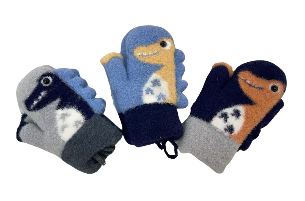 BellaBelga - Belgisch merk Mitaines pour enfants - Petit Dino - 3 couleurs assorties BellaBelga - Belgisch merk Mitaines pour enfants - Petit Dino - 3 couleurs assorties