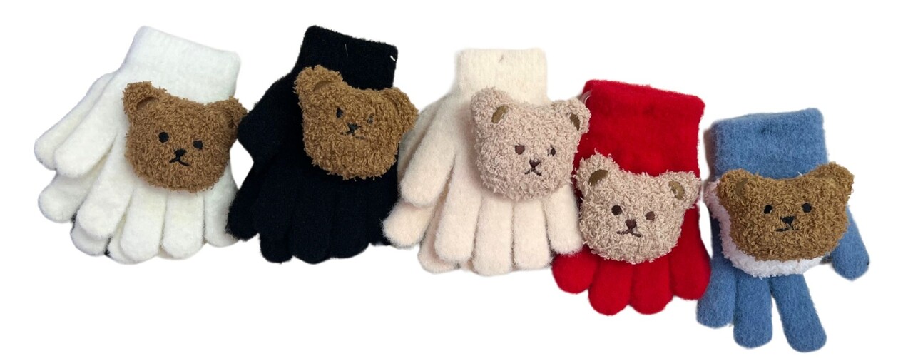 BellaBelga - Belgisch merk Children's gloves - Bear - mix of 5 colors BellaBelga - Belgisch merk Children's gloves - Bear - mix of 5 colors