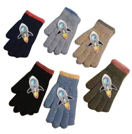 BellaBelga - Belgisch merk Children's Gloves - Rocket - 6 mixed colors BellaBelga - Belgisch merk Children's Gloves - Rocket - 6 mixed colors