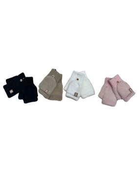 BellaBelga - Belgisch merk Gants demi-doigts pour enfants - fluffy classique - mélange de 4 couleurs