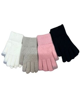 BellaBelga - Belgisch merk Gants pour femmes - Basic carreaux (avec intérieur en polaire) - 4 couleurs assorties