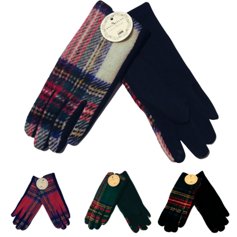 BellaBelga - Belgisch merk Women's gloves – Chic checkered pattern – mixed colors BellaBelga - Belgisch merk Women's gloves – Chic checkered pattern – mixed colors