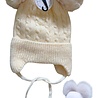 BellaBelga - Belgisch merk Kidsmuts Beige met 2 grote pomponnen (met fleece binnenkant) BellaBelga - Belgisch merk Kidsmuts Beige met 2 grote pomponnen (met fleece binnenkant)