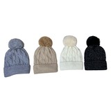 BellaBelga - Belgisch merk Women's hat with silver glitter thread and pompom (with fleece lining)  - mix of 4 colors BellaBelga - Belgisch merk Women's hat with silver glitter thread and pompom (with fleece lining)  - mix of 4 colors