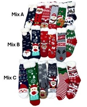 BellaBelga - Belgisch merk Chaussettes de Noël pour adultes - Taille unique - 6 couleurs assorties - Assortiment B BellaBelga - Belgisch merk Chaussettes de Noël pour adultes - Taille unique - 6 couleurs assorties - Assortiment B