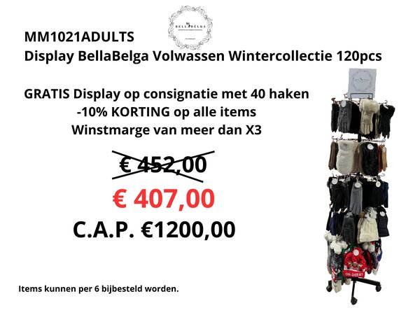 BellaBelga - Belgisch merk Display BellaBelga ADULTS Winter Collection 120pcs BellaBelga - Belgisch merk Display BellaBelga ADULTS Winter Collection 120pcs