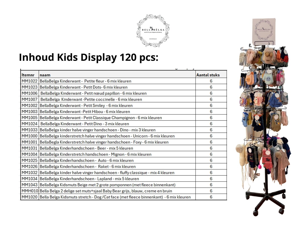 BellaBelga - Belgisch merk PROMO - Display BellaBelga KIDS Winter Collection 120pcs BellaBelga - Belgisch merk PROMO - Display BellaBelga KIDS Winter Collection 120pcs