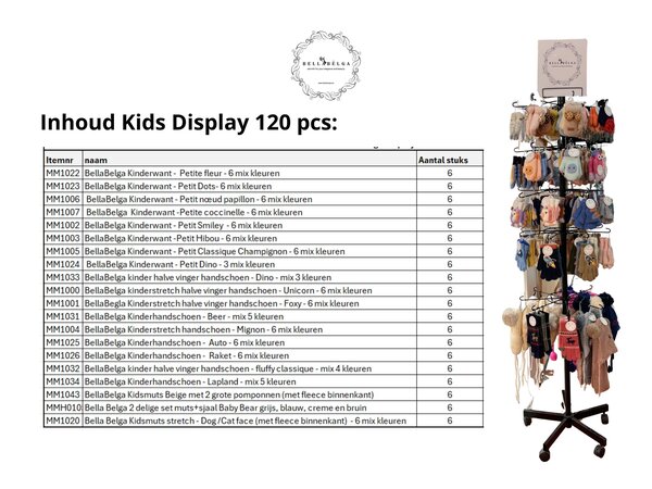 BellaBelga - Belgisch merk PROMO - Display BellaBelga KIDS Winter Collection 120pcs BellaBelga - Belgisch merk PROMO - Display BellaBelga KIDS Winter Collection 120pcs