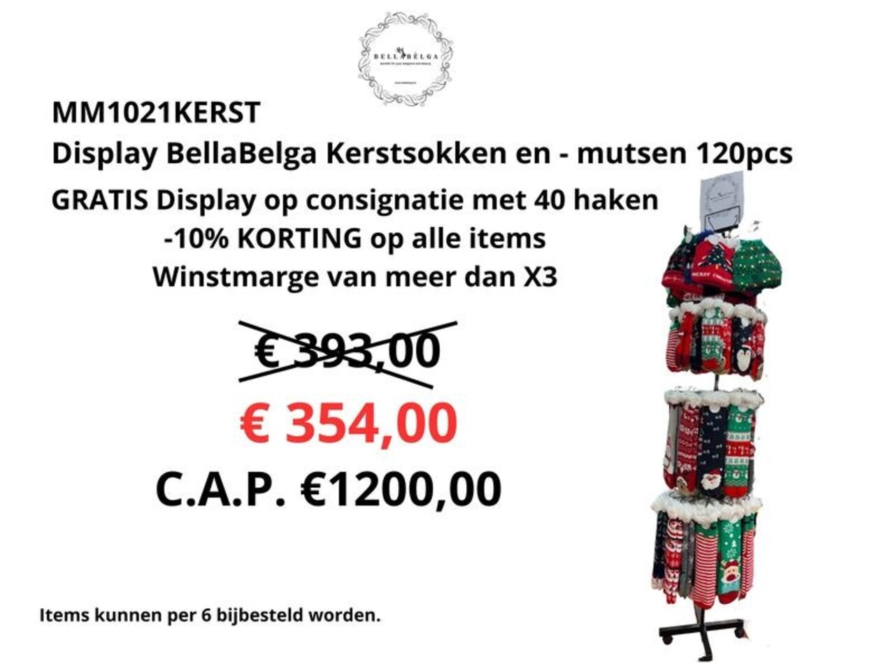 BellaBelga - Belgisch merk PROMO - Display BellaBelga KERST Wintercollectie 120pcs BellaBelga - Belgisch merk PROMO - Display BellaBelga KERST Wintercollectie 120pcs