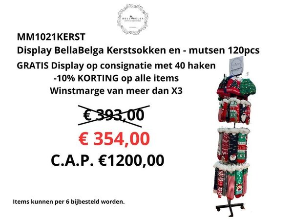 BellaBelga - Belgisch merk PROMO - Display BellaBelga KERST Wintercollectie 120pcs BellaBelga - Belgisch merk PROMO - Display BellaBelga KERST Wintercollectie 120pcs