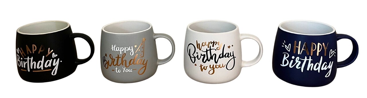 Mug Happy Birthday – 4 assorted Mug Happy Birthday – 4 assorted