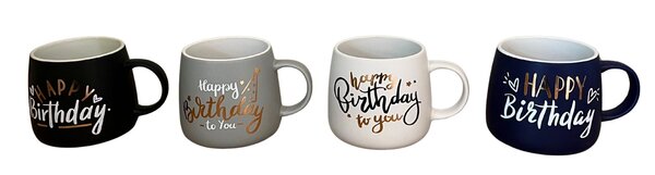 Mug Happy Birthday – 4 assorted Mug Happy Birthday – 4 assorted