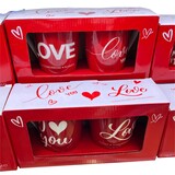 Coffret cadeau de 2 mugs Love - 2 assortis Coffret cadeau de 2 mugs Love - 2 assortis