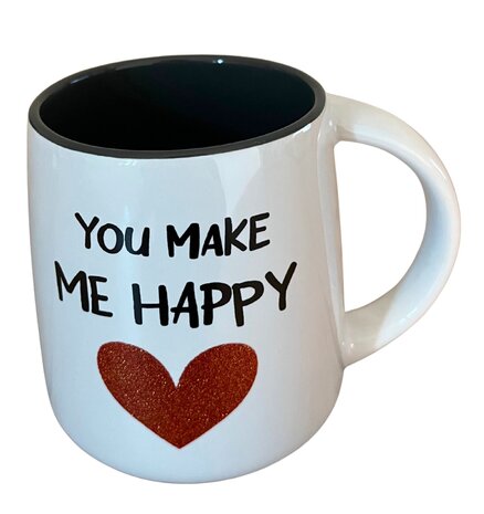 Love mug with glitter hearts – 4 assorted Love mug with glitter hearts – 4 assorted