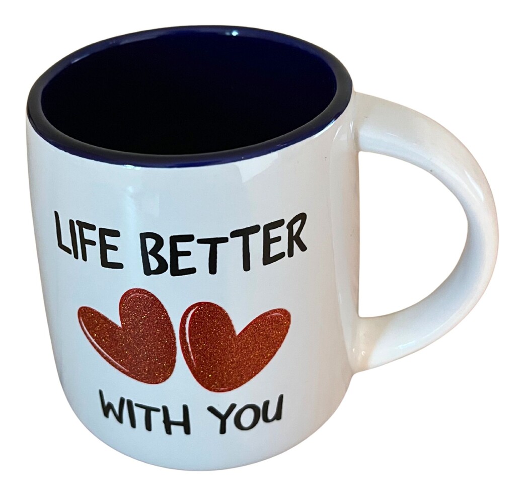 Love mug with glitter hearts – 4 assorted Love mug with glitter hearts – 4 assorted