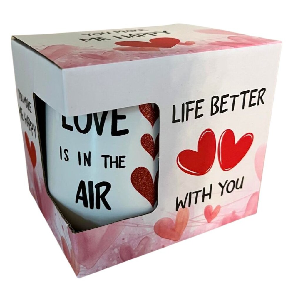 Love mug with glitter hearts – 4 assorted Love mug with glitter hearts – 4 assorted