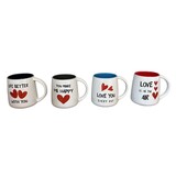 Love mug with glitter hearts – 4 assorted