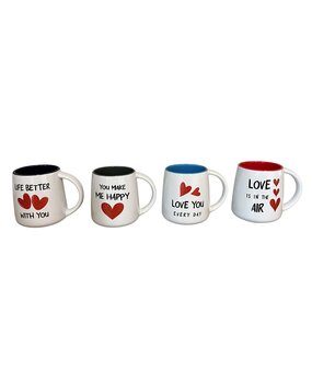 Love mug with glitter hearts – 4 assorted Love mug with glitter hearts – 4 assorted