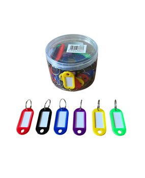 Display of 30 pieces - Key ring with label - 6 assorted colors Display of 30 pieces - Key ring with label - 6 assorted colors