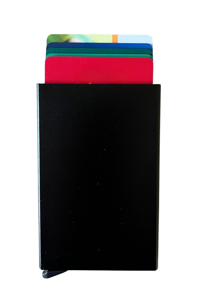 Kaarthouder pushbox - 4 kleuren assortie Kaarthouder pushbox - 4 kleuren assortie