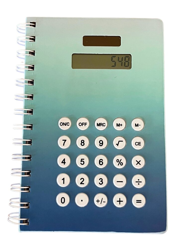 Notebook A5 gelijnd met rekenmachine - Blauw Notebook A5 gelijnd met rekenmachine - Blauw