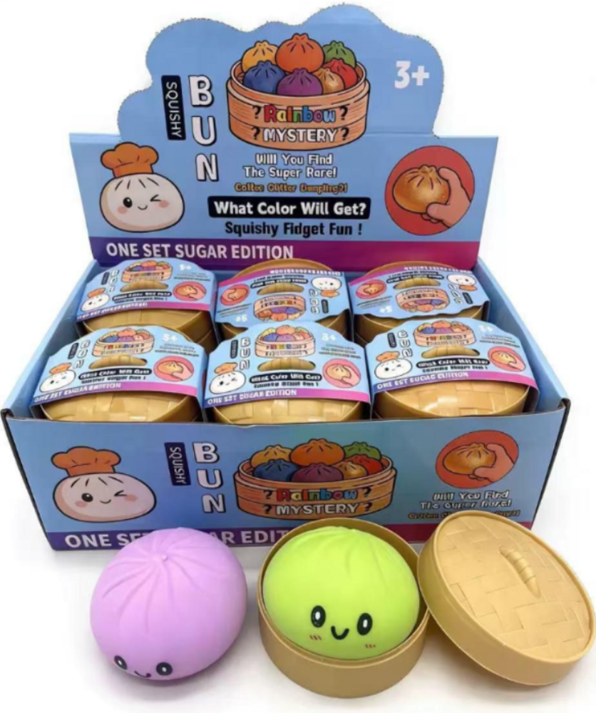 Display van 12 stuks - Squishy Dumpling: Normal 8,5 CM Display van 12 stuks - Squishy Dumpling: Normal 8,5 CM