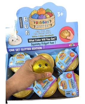 Display van 12 stuks - Squishy Dumpling: Glitter 8,5 CM Display van 12 stuks - Squishy Dumpling: Glitter 8,5 CM