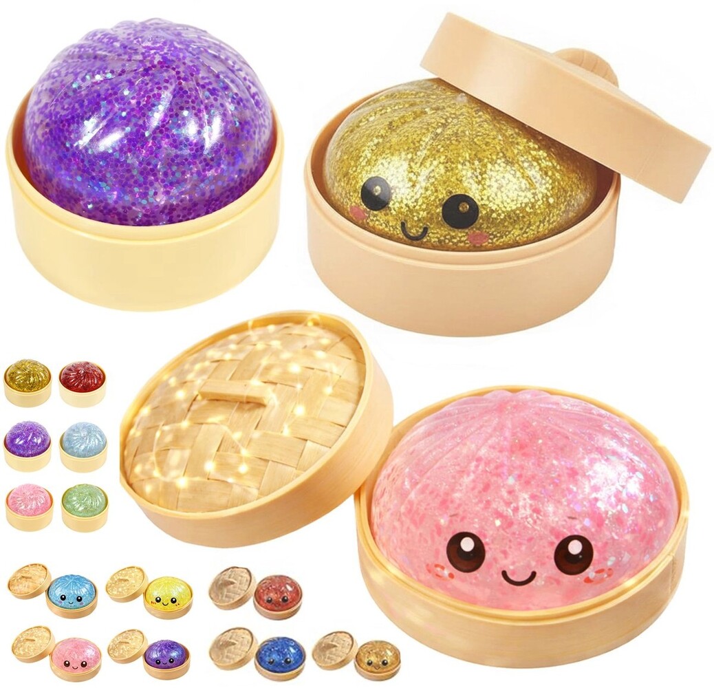 Présentoir de 12 pièces - Squishy Dumpling: Glitter 8,5 CM Présentoir de 12 pièces - Squishy Dumpling: Glitter 8,5 CM