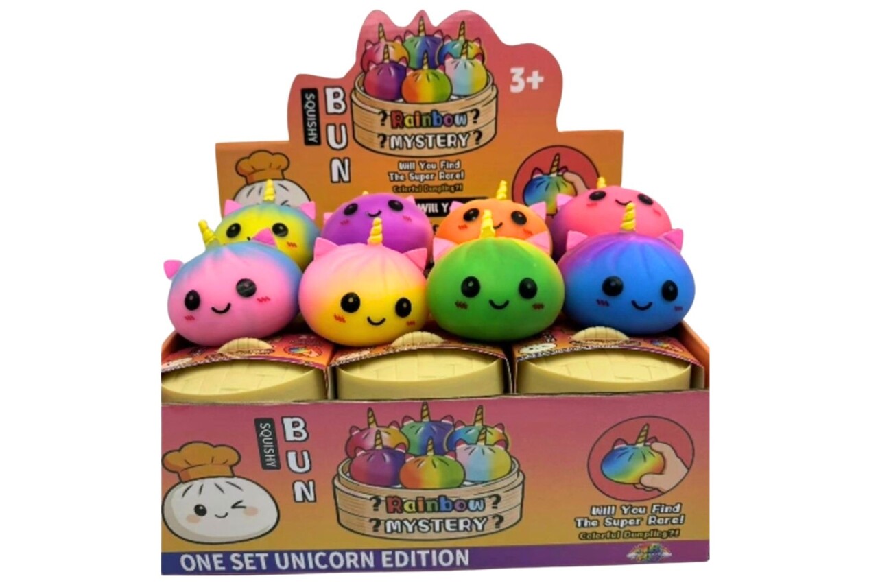 Display van 12 stuks - Squishy Dumpling: Unicorn 8,5 CM Display van 12 stuks - Squishy Dumpling: Unicorn 8,5 CM