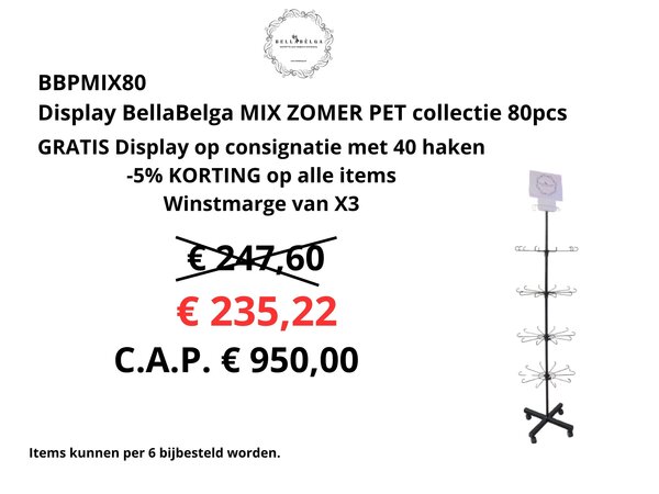 BellaBelga - Belgisch merk Display: MIX CAP Collection 80 pieces BellaBelga - Belgisch merk Display: MIX CAP Collection 80 pieces
