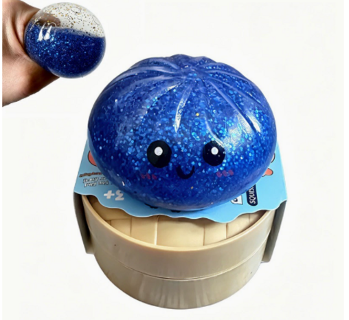 Display of 12 items - Squishy Dumpling: Glitter Metallic 8,5 CM Display of 12 items - Squishy Dumpling: Glitter Metallic 8,5 CM