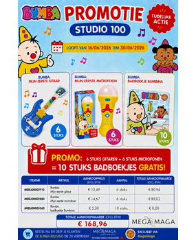 Bumba Bumba PROMO 1: 6x gitaar & 6x microfoon GRATIS 10x badboekjes