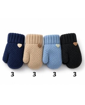 BellaBelga - Belgisch merk Mitaines pour enfants - Petit Cœur - 4 couleurs assorties