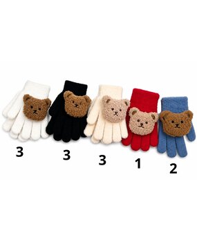BellaBelga - Belgisch merk Children's gloves - Bear - mix of 5 colors BellaBelga - Belgisch merk Children's gloves - Bear - mix of 5 colors