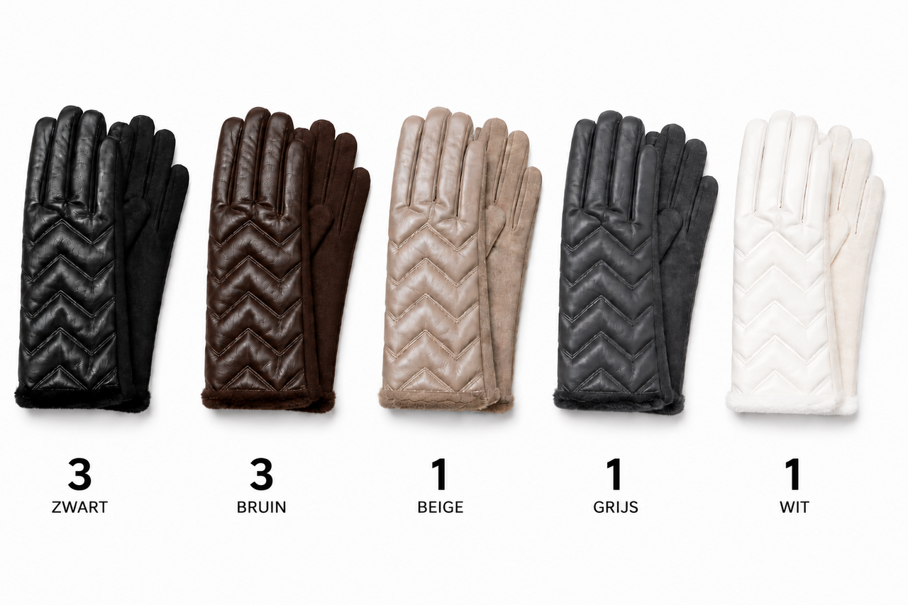 BellaBelga - Belgisch merk Women's Gloves - Leatherette - 5 Assorted Colors BellaBelga - Belgisch merk Women's Gloves - Leatherette - 5 Assorted Colors
