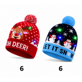 BellaBelga - Belgisch merk Christmas Hat with Lights - Unisex - 2 Mixed Colors BellaBelga - Belgisch merk Christmas Hat with Lights - Unisex - 2 Mixed Colors