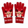 BellaBelga - Belgisch merk Christmas Gloves with Lights - Unisex - Red Oh Deer! BellaBelga - Belgisch merk Christmas Gloves with Lights - Unisex - Red Oh Deer!