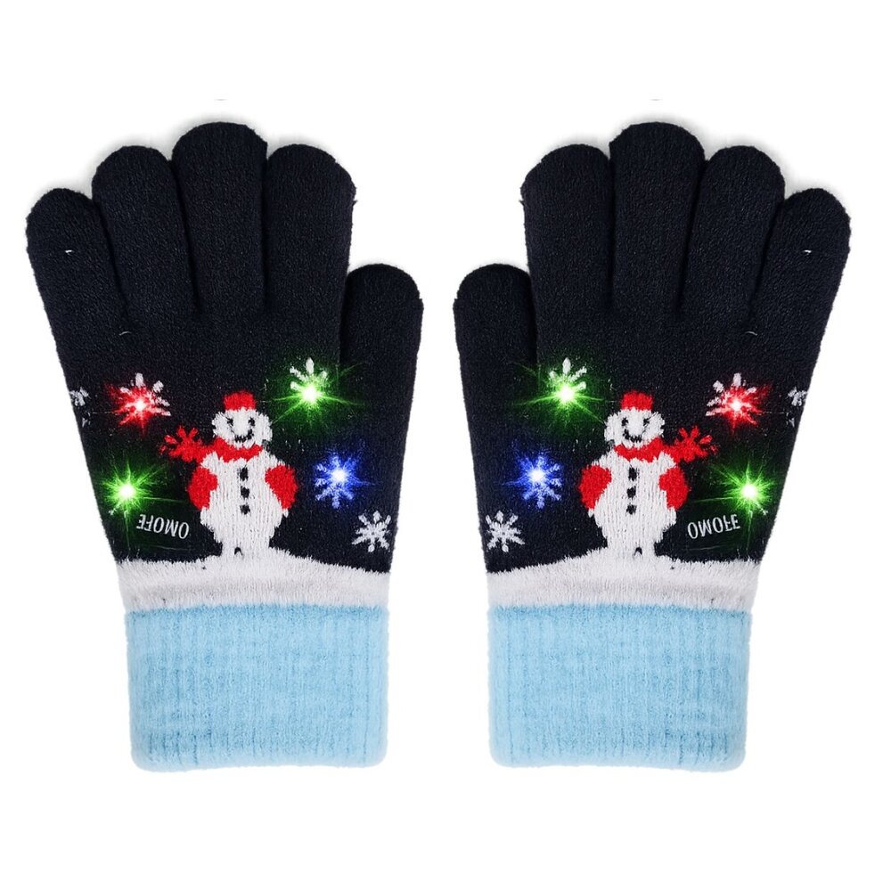 BellaBelga - Belgisch merk Gants de Noël avec lumières - Unisexe - Bleu « Let it snow » BellaBelga - Belgisch merk Gants de Noël avec lumières - Unisexe - Bleu « Let it snow »