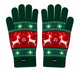 Gants de Noël avec lumières - Unisexe - Vert et rouge, avec un renne Gants de Noël avec lumières - Unisexe - Vert et rouge, avec un renne