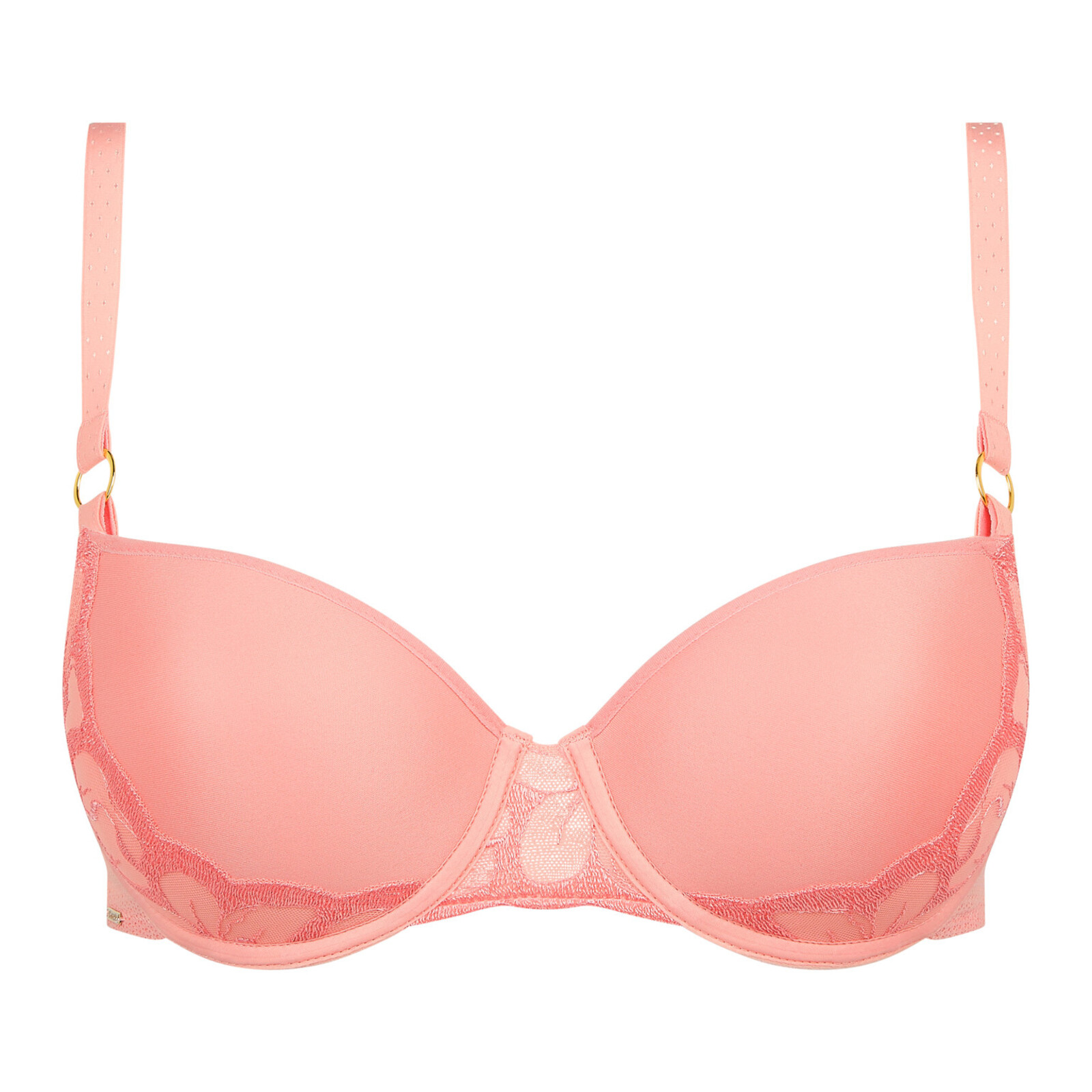 Chantelle Fleurs Half Cup Memory Bra - Candelight Peach