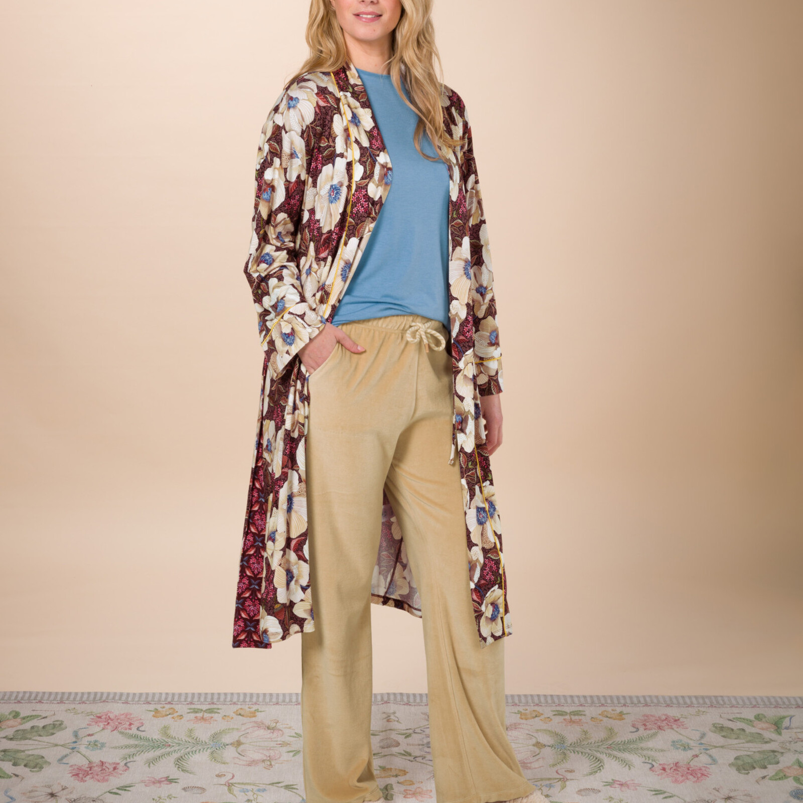 Pip Studio Pip Studio Britta Long Trousers Velvet Solid Sand