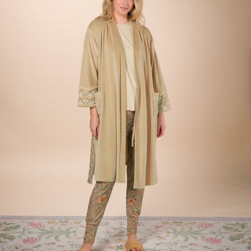 Pip Studio Naomi Kimono Velvet Solid Sand