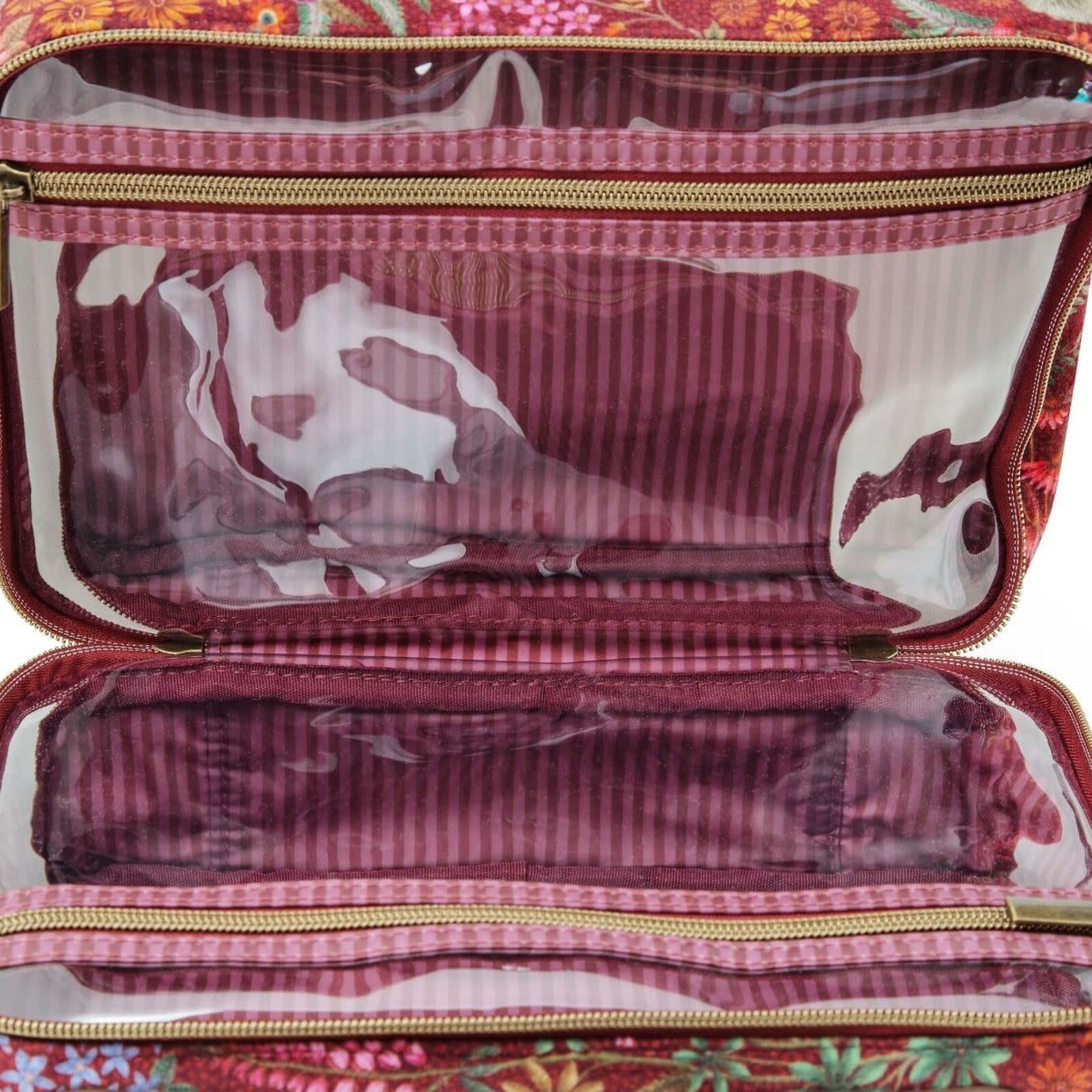 Pip Studio Pip Studio Beauty Case / toilettas extra large (Velvet Rood bloemenprint)