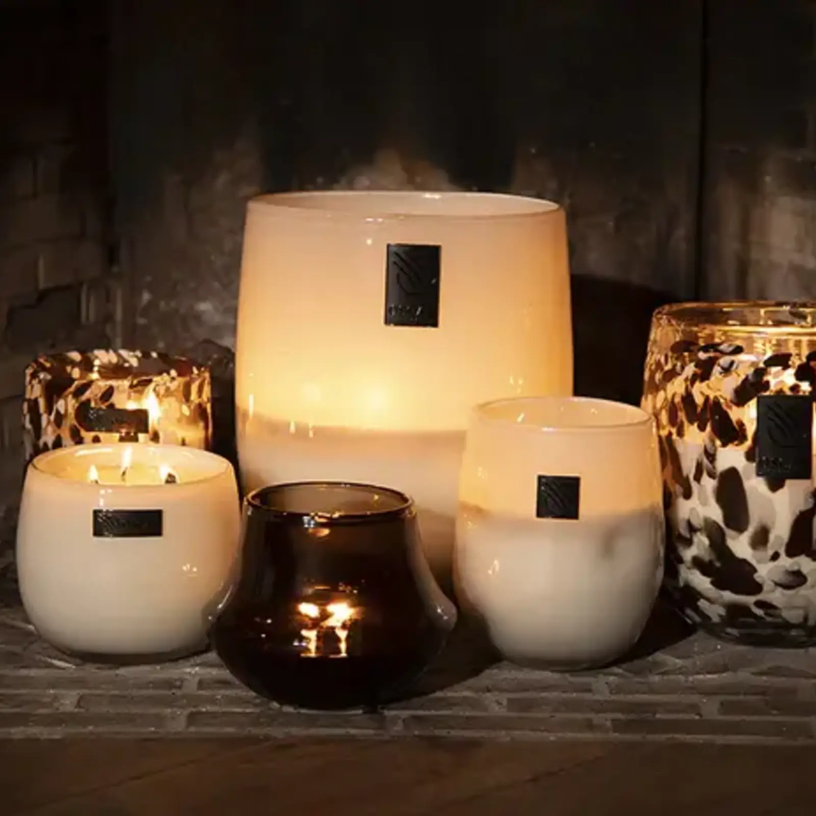 Oscar Candle Oscar Candles Barrel Kaars - Bruin & Wit Gevlekt