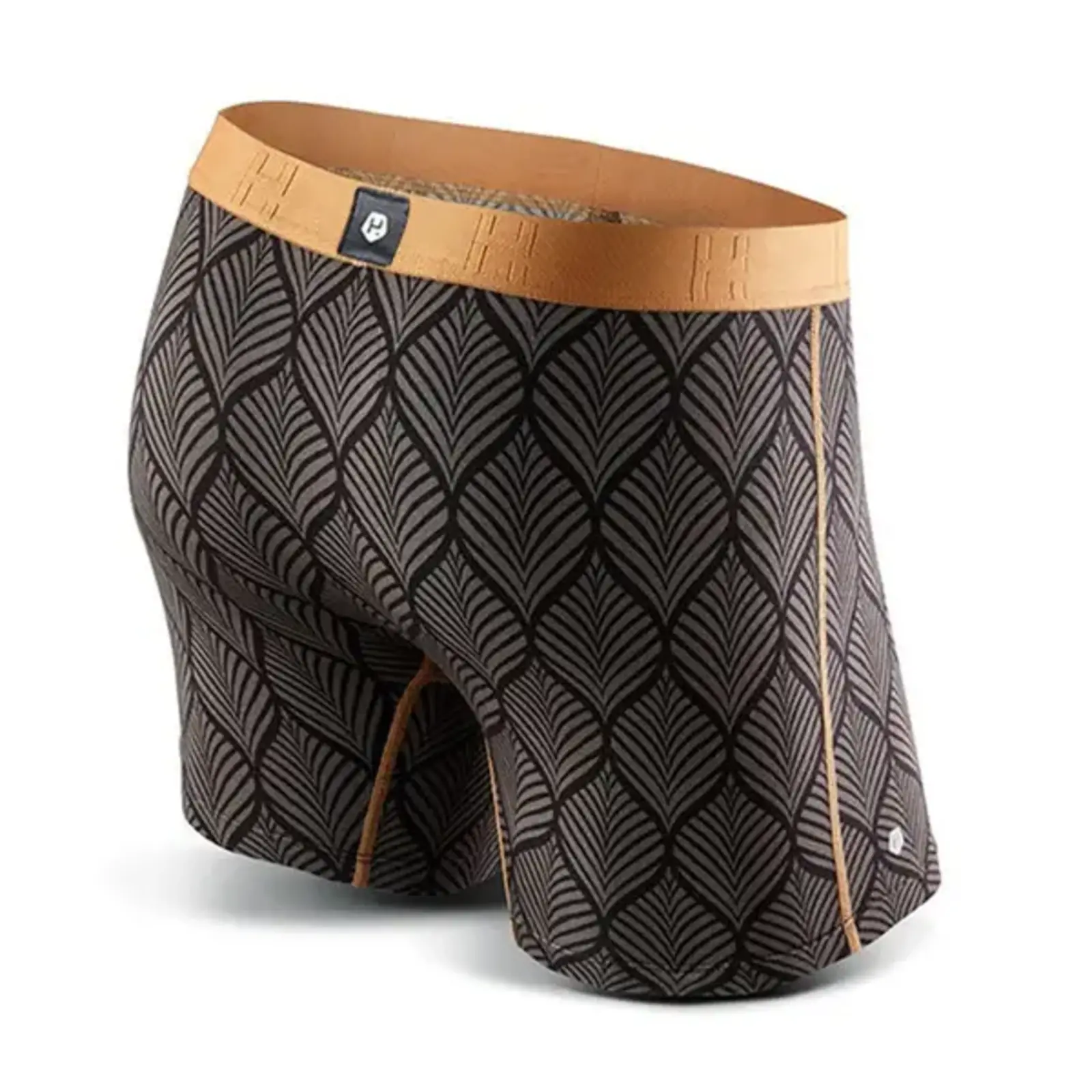 Herenboxershort Viscose Grijs/Zwart/Camel